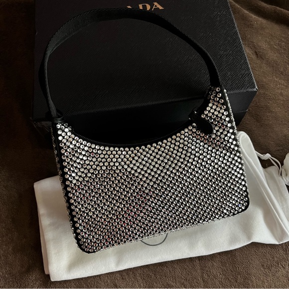 PRADA RE EDITION CRYSTAL HOBO BAG - Picture 3 of 15